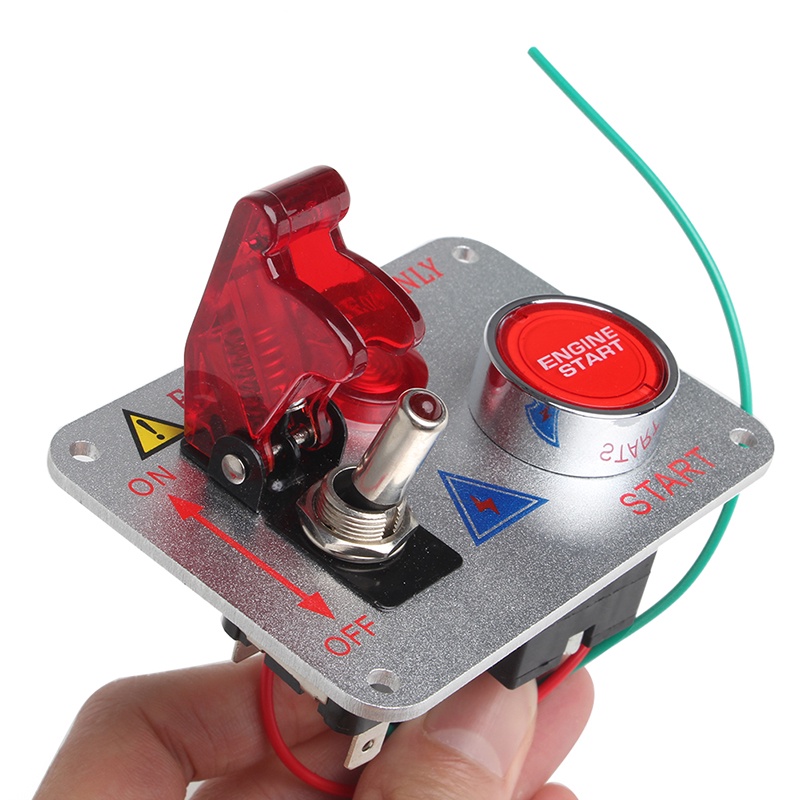 Bảng Công Tắc Khởi Động Xe Hơi 12V Có Đèn LED Màu Đỏ