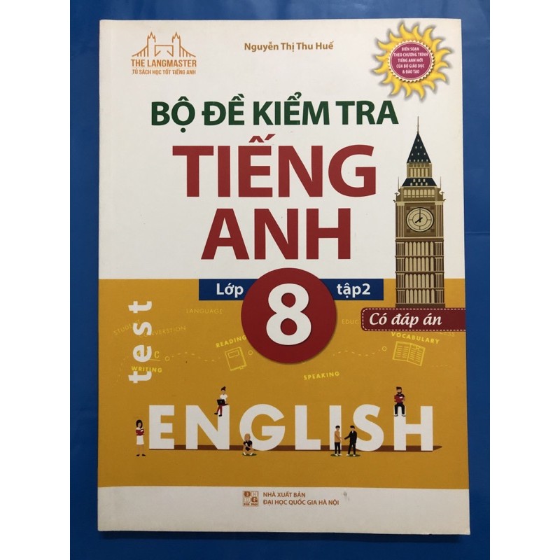 Sách - Bộ đề kiểm tra tiếng anh lớp 8 (Combo 2 tập)