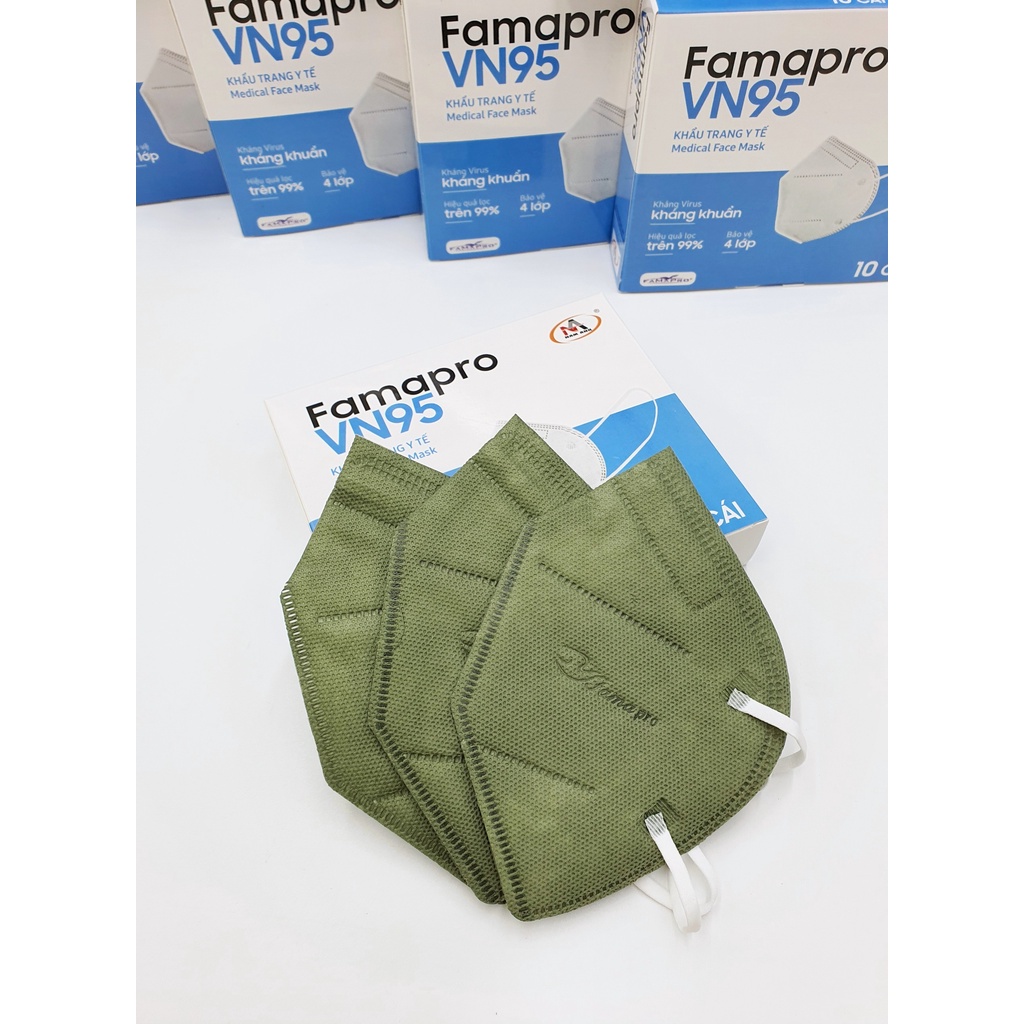 COMBO 50 - 100 Khẩu trang Famapro VN95  - Hộp 10 cái
