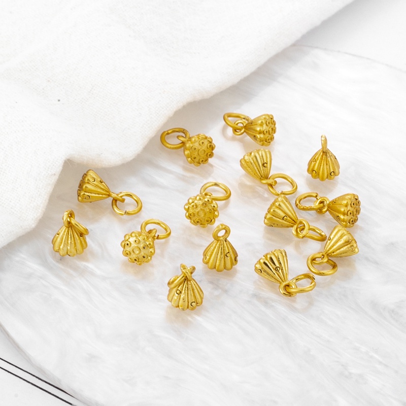 Hạt Bông Sen Màu Vàng 18k 5mm Tự Làm Trang Sức Vòng Tay/Dây Chuyền