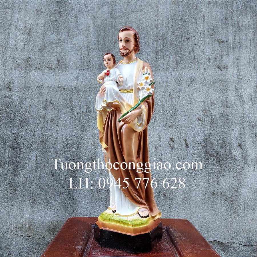 Tượng Thánh Giuse Bế Chúa 45cm