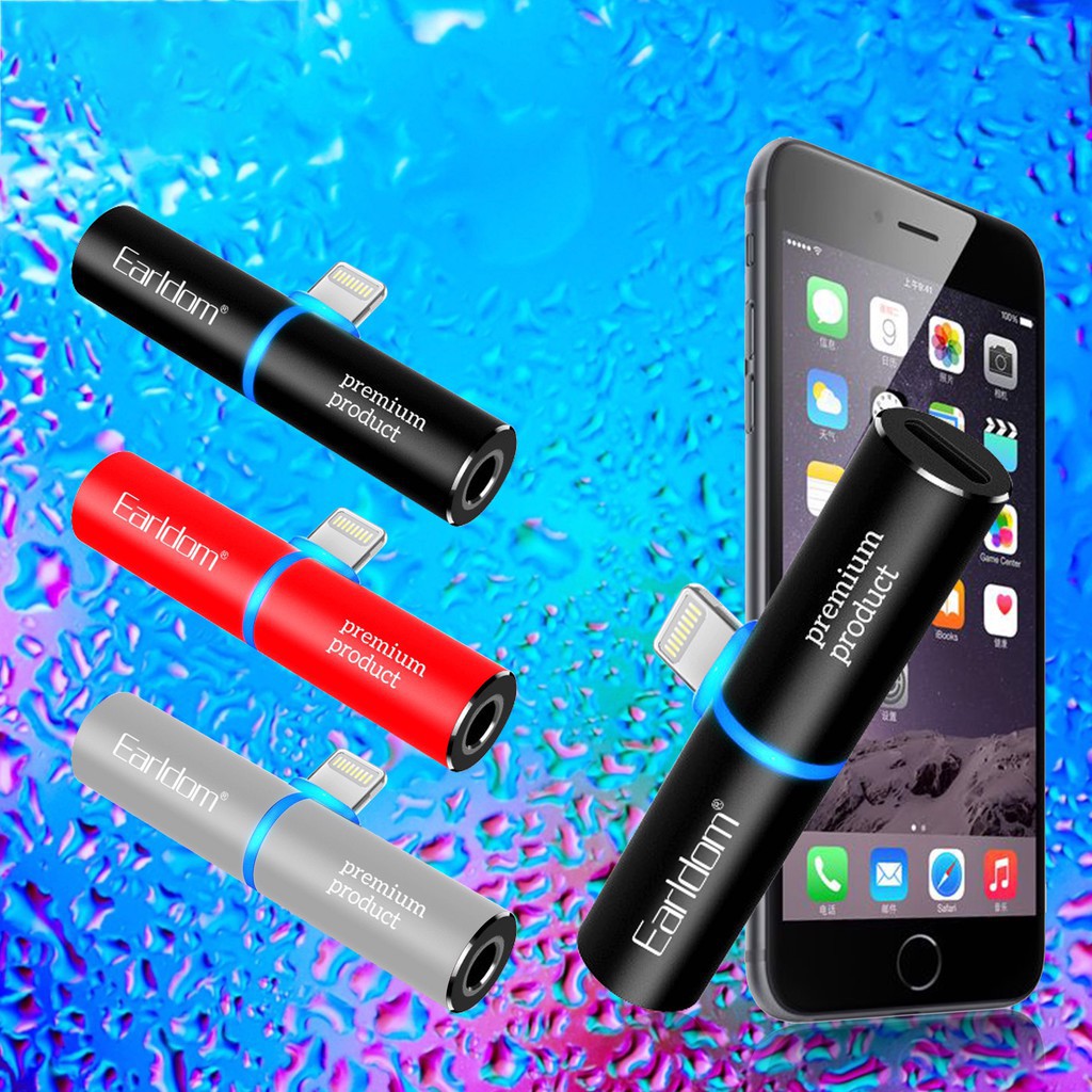 Jack Chuyển Lightning Earldom OT34 Sang Cổng Lightning và Cổng 3.5mm Cho Các Dòng Máy Iphone