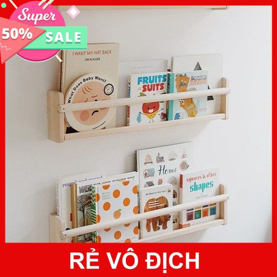 [XK][FREESHIP] KỆ SÁCH GỖ TREO TƯỜNG ĐA NĂNG (55CM X 15CM) [HCM]