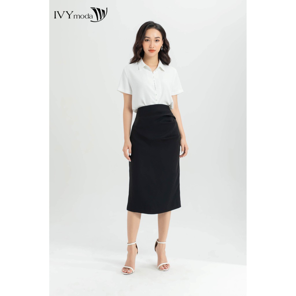 Áo sơ mi nữ khuy ngọc IVY moda MS 16M6363