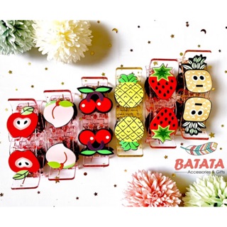 Kẹp Càng Cua Trong Suốt Hình Trái Cây Nhiều Màu Sắc