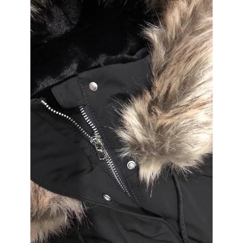 Áo parka Zara hàng xuất, lông đen [HÀNG SẴN] | BigBuy360 - bigbuy360.vn