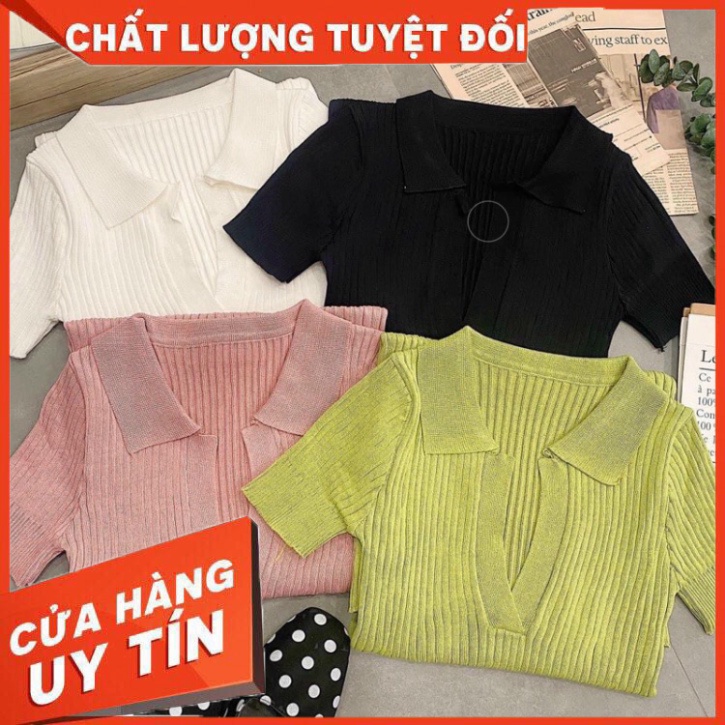 🌸 Đầm cổ sơ mi dáng ôm body, thun cộc tay màu ĐEN | HỒNG | XANH Ulzzang HOT 🌸 - SIÊ