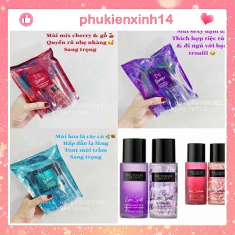 Xịt thơm set 2 chai - Xịt thơm vic Set 2 Chai- Xịt thơm body Màu tím- xịt Thơm Body Amber