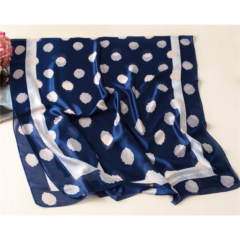 KL053 Khăn choàng cổ lụa dáng dài thanh lịch