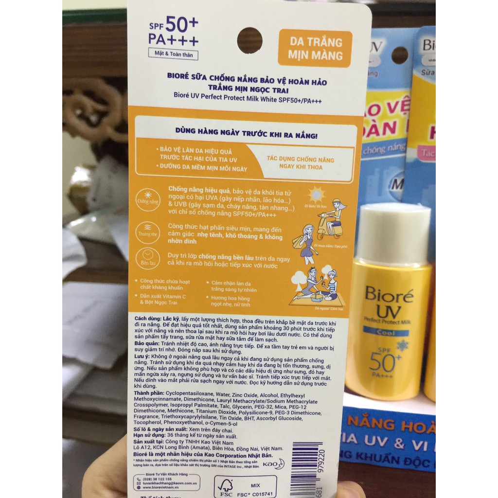 Biore Sữa Chống Nắng Bảo Vệ Da Hoàn Hảo SPF 50+ PA +++ 25ML