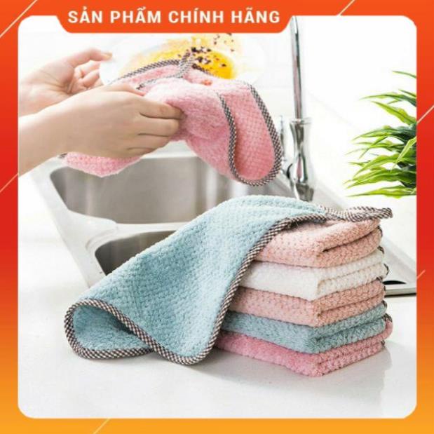 Khăn Nhung Lau Tay Nhà Bếp Siêu Mềm