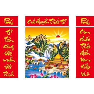 Tranh đính đá-tranh thêu cửu huyền thất tổ lv481,lv3472