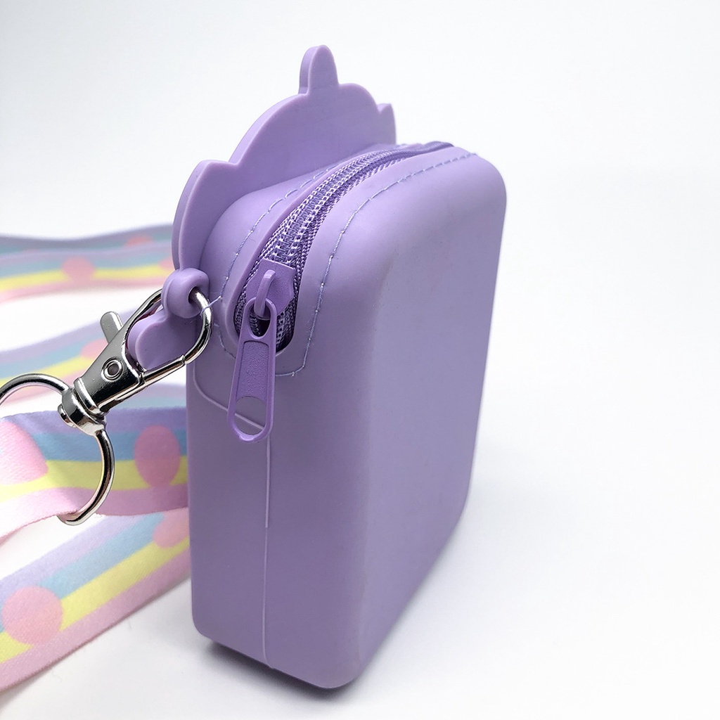 Túi đeo chéo hình kỳ lân dễ thương có khóa kéo tiện dụng