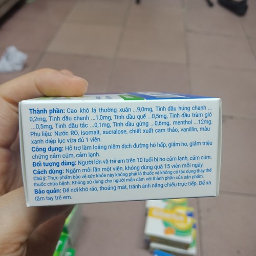 Viên ngậm Hobezut không đường hộp 5 vỉ x 4 viên