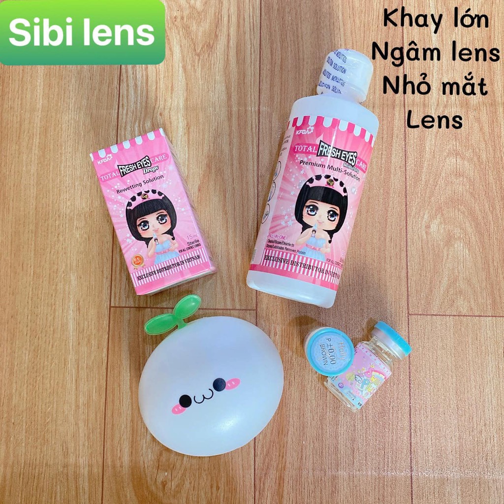 Combo 4 món - Lens 0 Độ - Ngâm bảo quản  - Nhỏ mắt cấp ẩm - Khay Lớn đựng