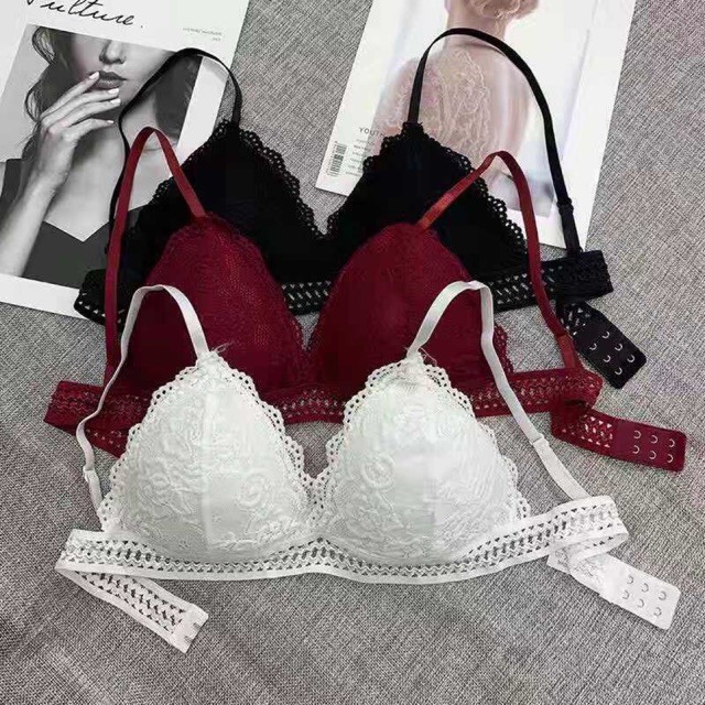 Áo ngực nữ Bra Ren Liu Bra, áo lót nữ kèm mút Hoa Đại Có Móc Gài