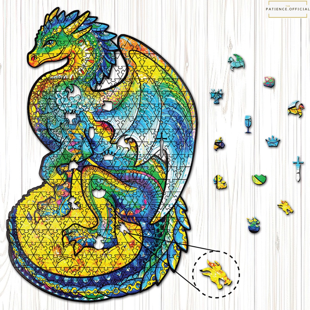 Tranh ghép hình gỗ 3D puzzle - Bộ đồ chơi xếp hình - Rồng Tặng hộp đựng cao cấp - dragon 1