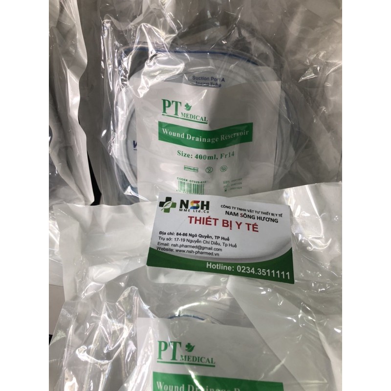 Bộ Bình dẫn lưu hút dịch vết thương 4 lò so Bình hút áp lực âm vết thương Wound Spring Drainage System 14fr 200ml 400ml