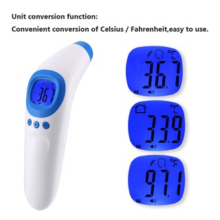 Nhiệt kế hồng ngoại IR đo nhiệt độ trán không tiếp xúc với màn hình kỹ thuật số LCD ℃ / ℉ độ chính xác ± 0,2 ℃