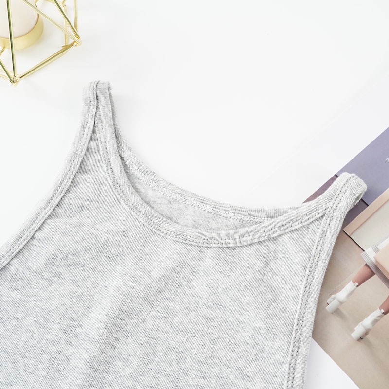 Áo dệt kim ECMLN không tay màu trơn thiết kế đơn giản thời trang cho nữ