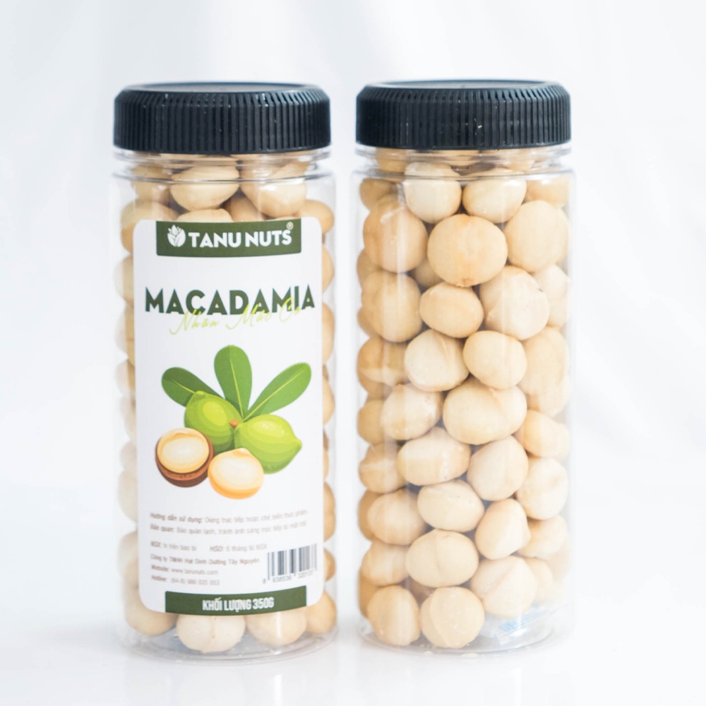 Nhân hạt macca tách vỏ TANU NUTS Macadamia Tây Nguyên giàu dinh dưỡng, tốt cho phụ nữ mang thai 350g/500g