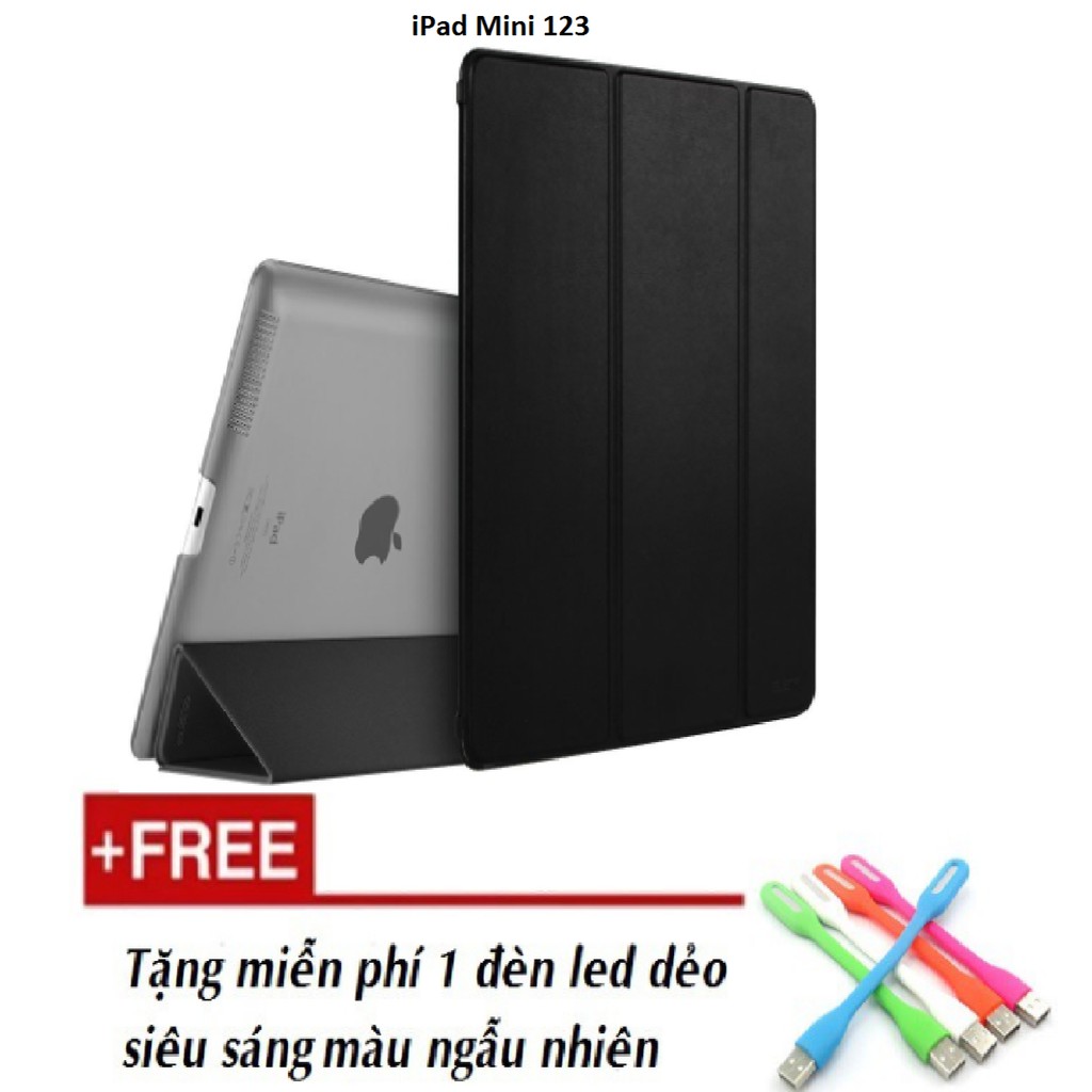 Bao da iPad Mini 123 (đen) tặng đèn USB siêu sáng