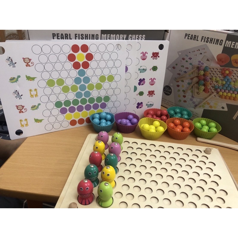 Đồ chơi thông minh Montessori gắp hạt kèm bát kích thích sáng tạo, đồ chơi phát triển trí tuệ.