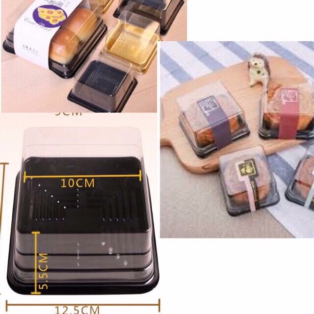 10 Hộp đế đen đựng bánh trung thu đủ size