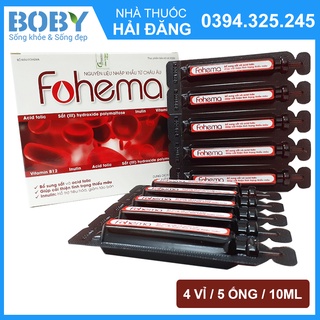 Fohema - Sắt nước cho bà bầu dạng ống - (Hộp 4 vỉ x 5 ống) - Chính hãng