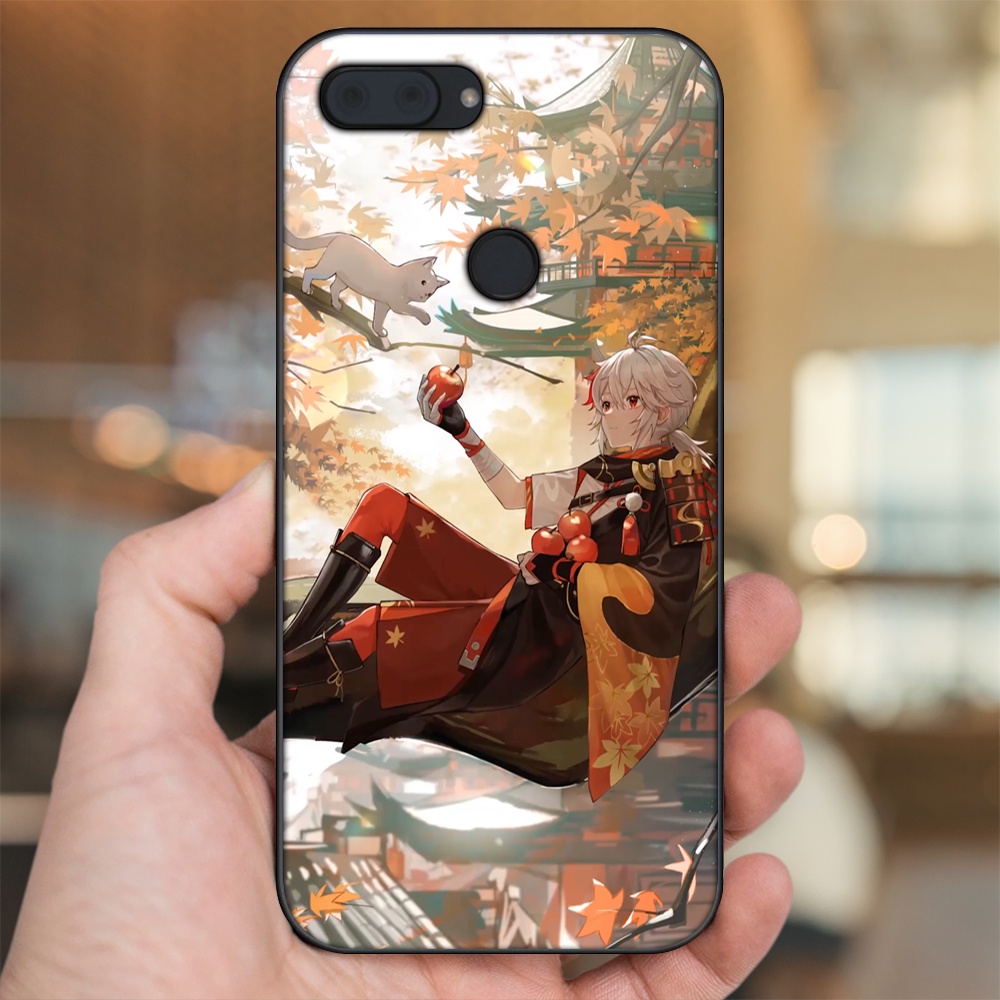 Ốp lưng Xiaomi Mi 8 Lite viền đen in hình Kazuha Genshin Impact