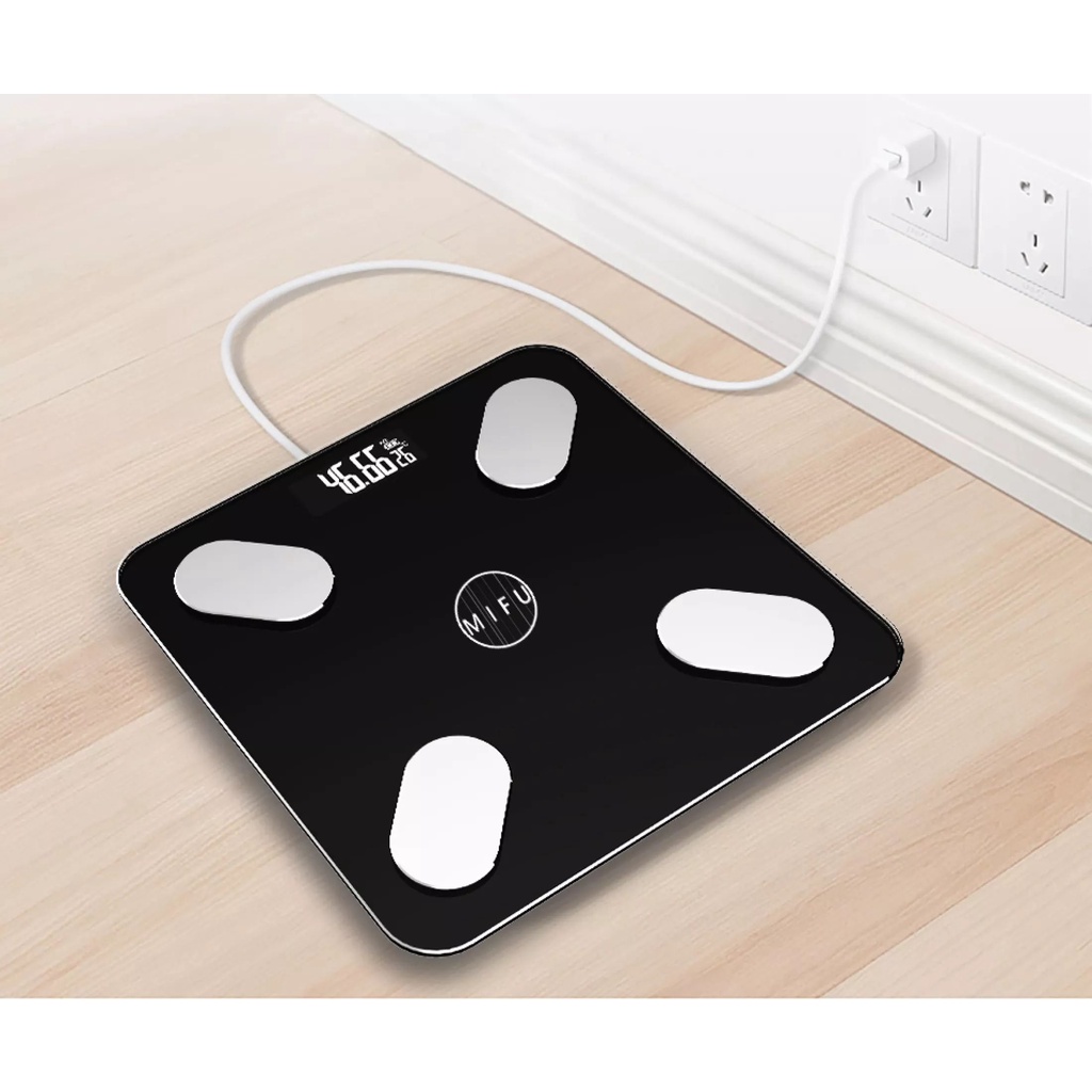 Cân sức khỏe điện tử Free ship  cân kết nối bluetooth, phân tích chỉ số cơ thể loại sạc pin, app tiếng việt