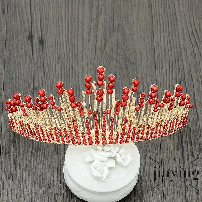 GETNOIVAS ❤Vương Miện Cài Tóc Đính Ngọc Trai Sang Trọng Cho Cô Dâu