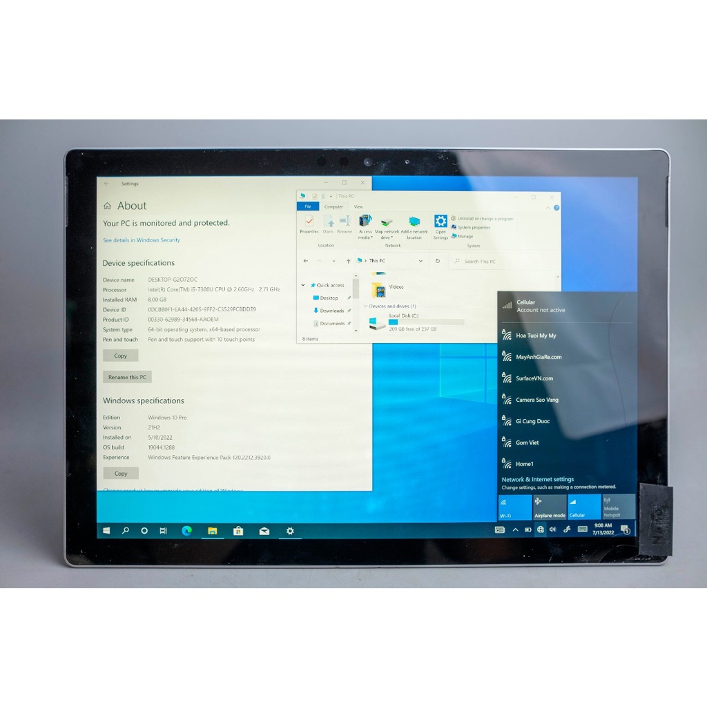 Máy tính bảng Surface Pro 5 2017 | SSD 256GB | core i5 | RAM 8GB | LTE  - 19156