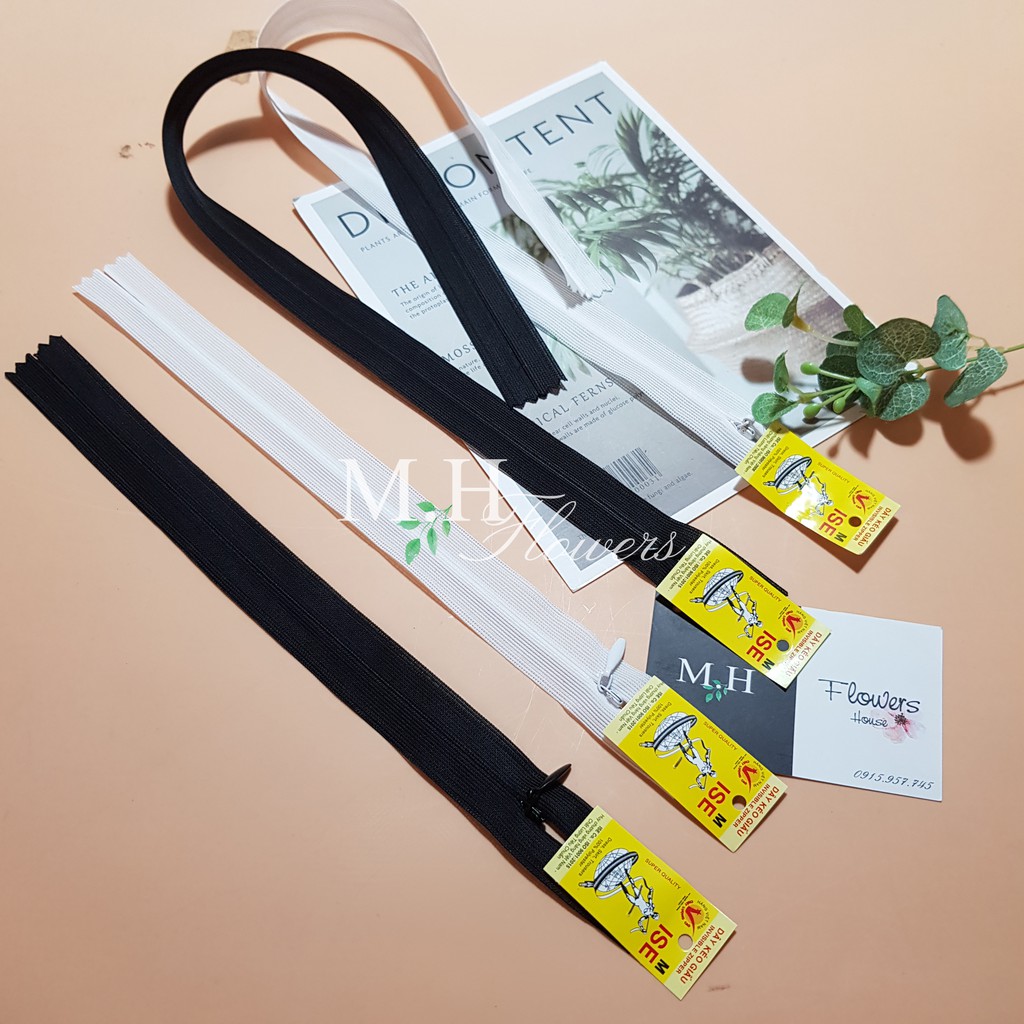 Khóa kéo may quần áo dây kéo khóa chìm, khóa giấu may đồ, khóa giọt lệ Maihoaflower