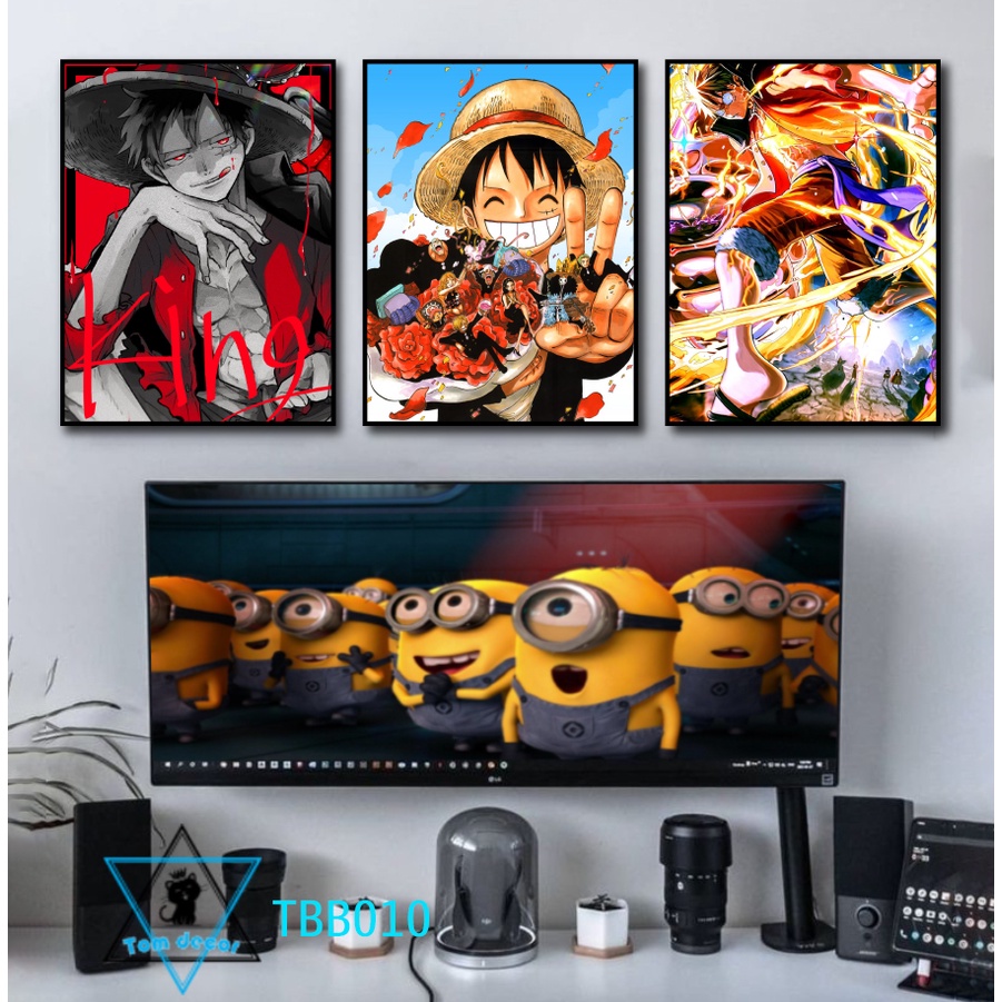 Bộ 3 tranh nhựa cứng formex dày 5mm dán tường - tranh one piece