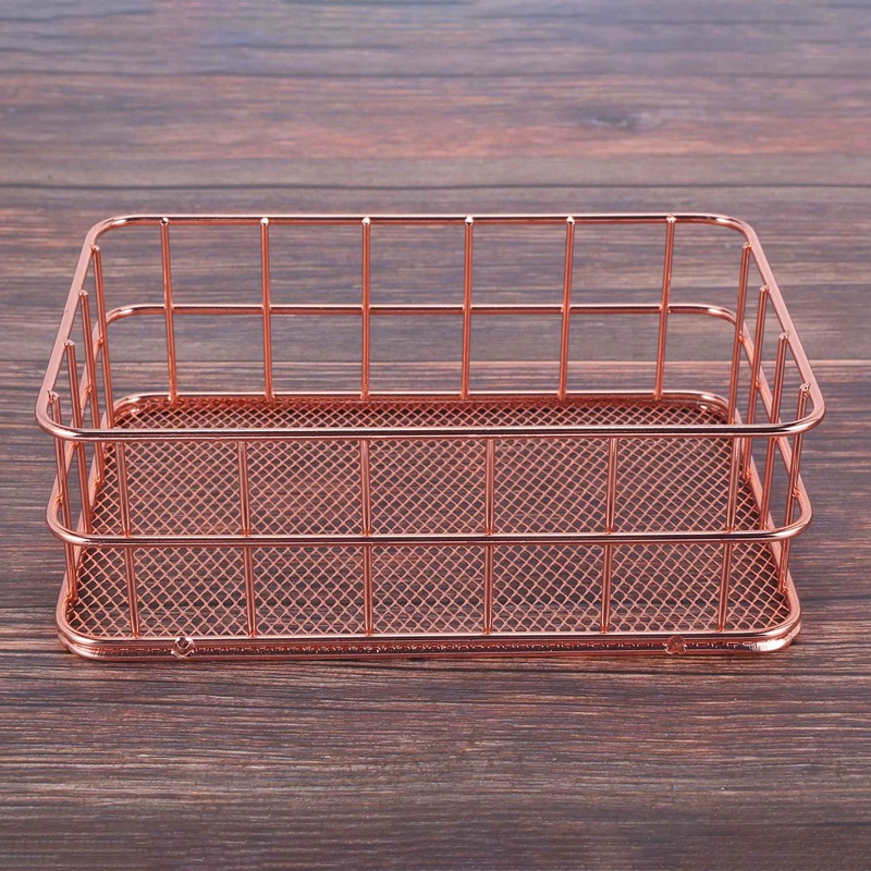 Giá Đỡ Bút / Cọ Trang Điểm Bằng Dây Kim Loại Màu Vàng Hồng