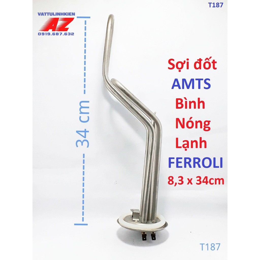 Ruột đốt AMTS bình nóng lạnh FERROLY kép bát tròn 8.3cm x 34cm