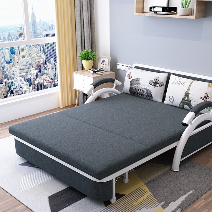 Giường ngủ thông minh  gấp gọn thành ghế sofa - Giường sofa gấp gọn thành ghế đa năng tặng kèm 2 gối ( 1m58x1m90 )