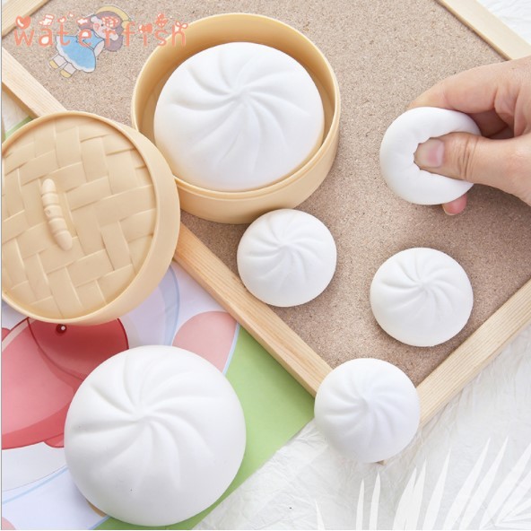 dễ thương Squishy Giúp Giảm Căng Thẳng Hình Bánh Bao an toàn chất liệu TPR