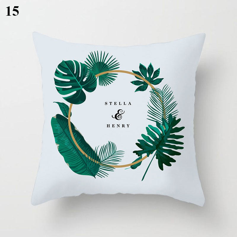 Vỏ Gối In Hình Cây Cối Và Chữ Phong Cách Bắc Âu 45cm X 45cm