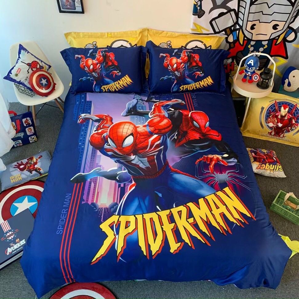 [NHẬP KHẨU] SET COTTON 4 MÓN HOẠT HÌNH CHO BÉ TRAI - FULLSIZE - SPIDERMAN, IRON MAN,...