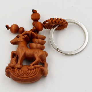 Móc khóa gỗ  hình 12 con giáp