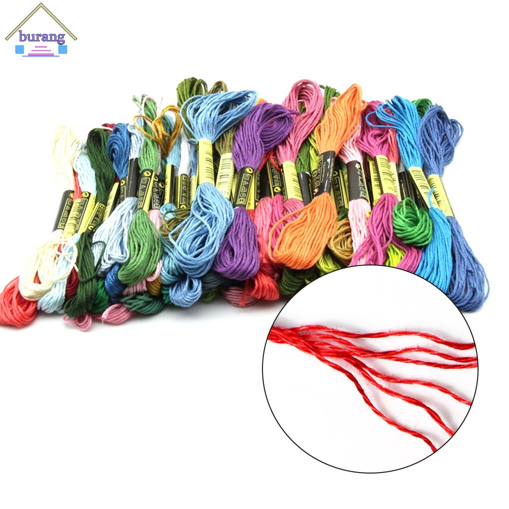 Set 50 Tép Chỉ Kèm Dụng Cụ Thêu Tranh Chữ Thập Siêu Tiện Lợi