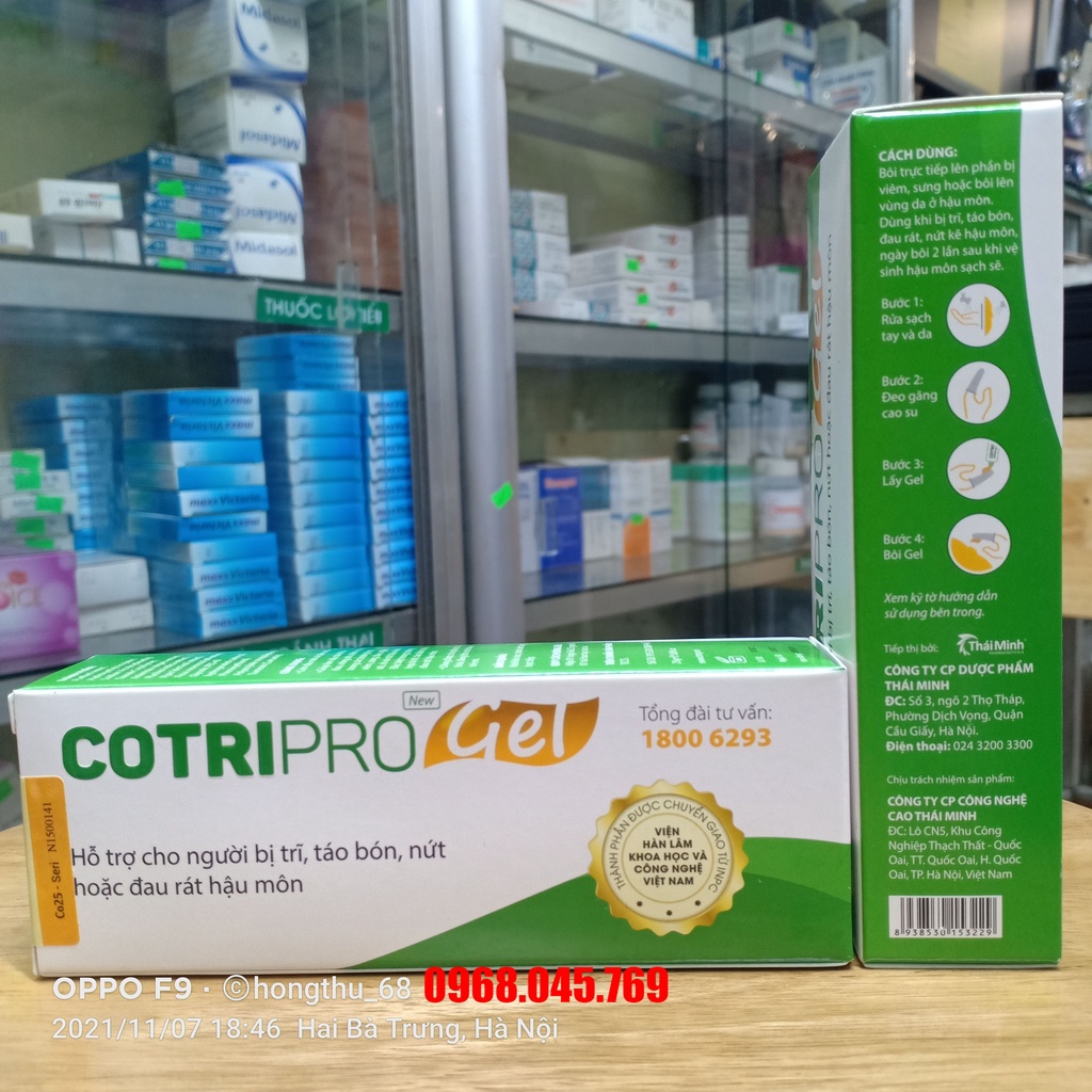 Cotripro Gel tuýp 25g - Giúp chấm dứt đau đớn, nóng rát, sưng viêm ở vùng hậu môn sau 3-5 ngày sử dụng