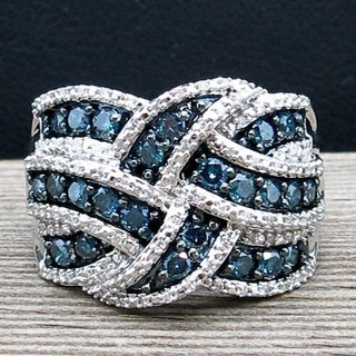 Nhẫn xi mạ bạc đính đá sapphire tự nhiên chất lượng