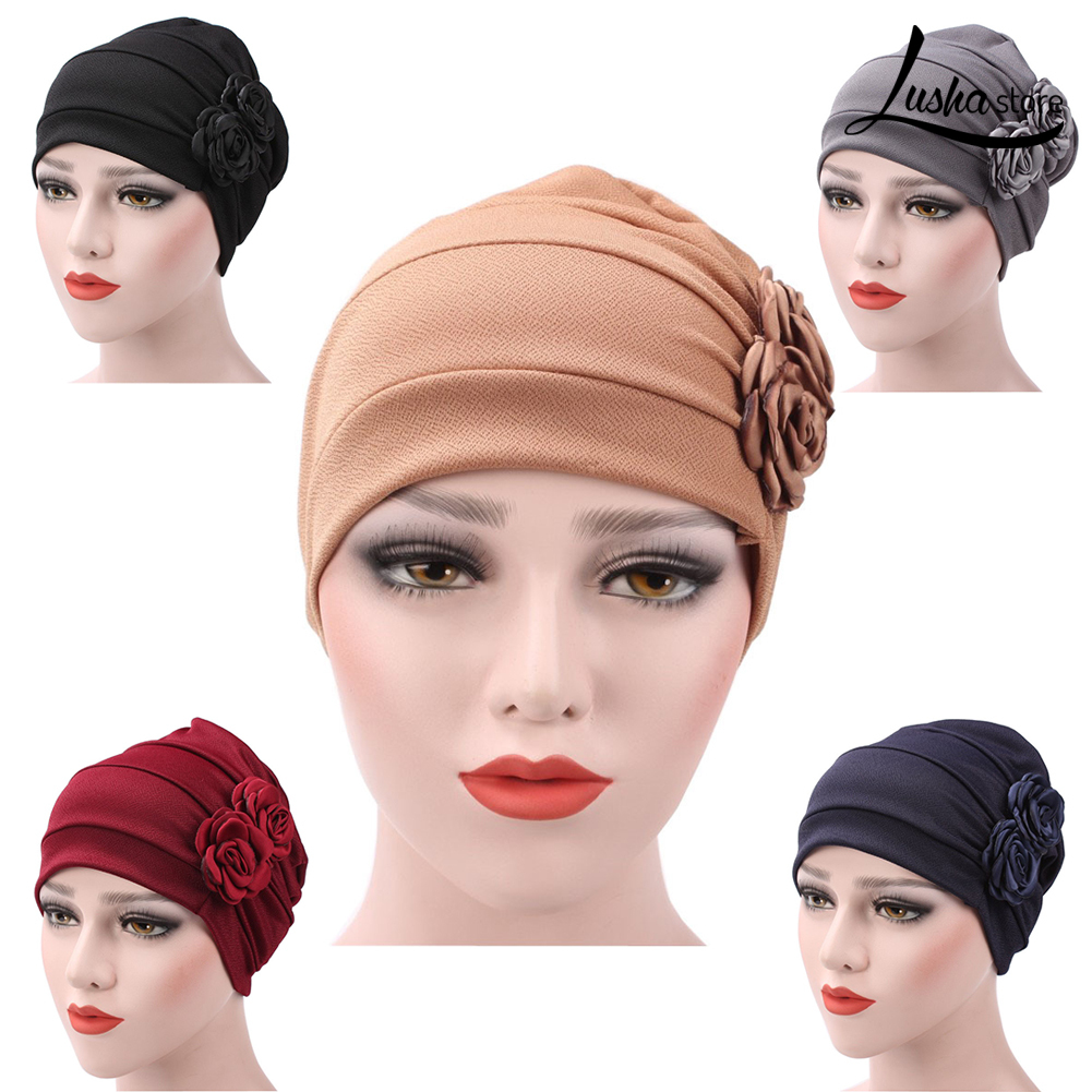 Lush Mũ Turban Vải In Hoa Phong Cách Hồi Giáo