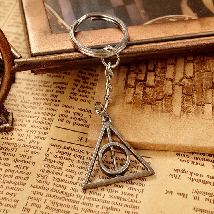 Móc khóa mặt hình tam giác phong cách Harry Potter và The Deathly Hallows Luna