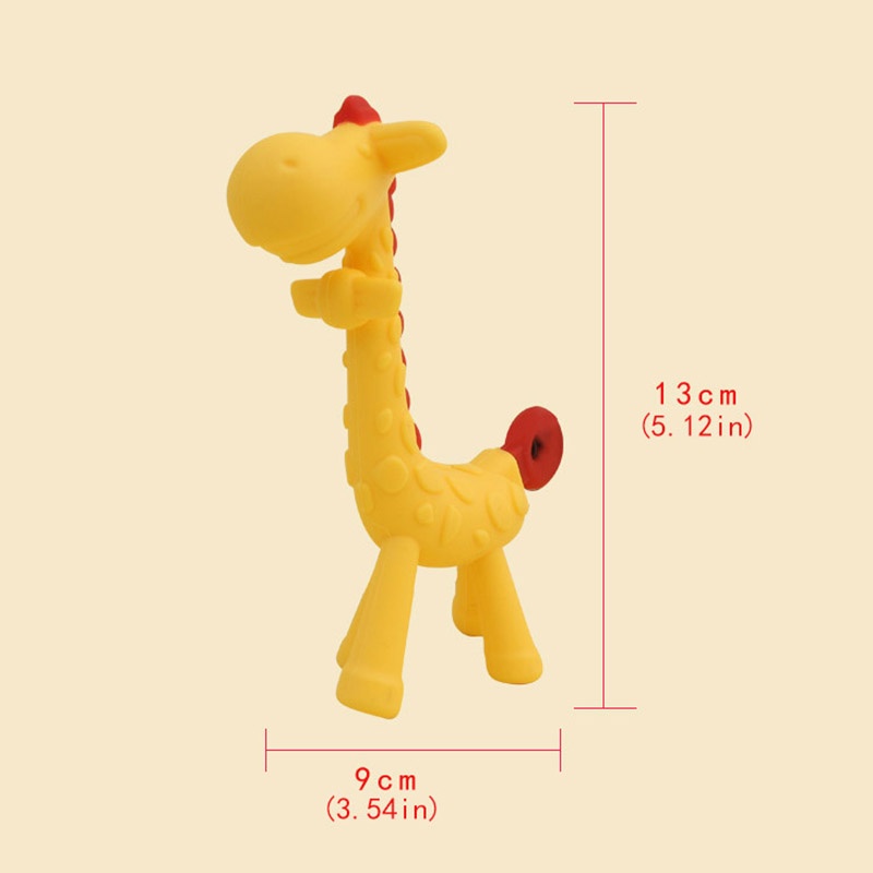 Đồ chơi gặm nướu mọc răng hình hươu cao cổ bằng silicone an toàn cho bé