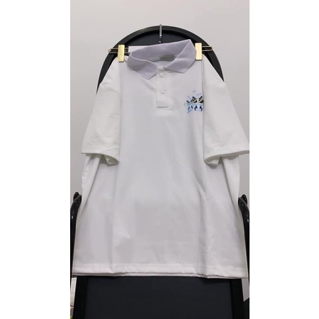 Áo Polo Thêu Hình Cô Bé - Polo tay lỡ form rộng Unisex 38-70kg Nam Nữ
