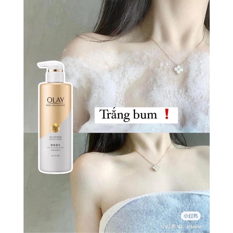 Sữa tắm Olay B3 Niacinamide + Vitamin C trắng da, mềm mịn 500ml Bản Trung
